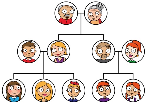 cartoon family tree