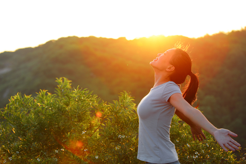 woman in sunlight