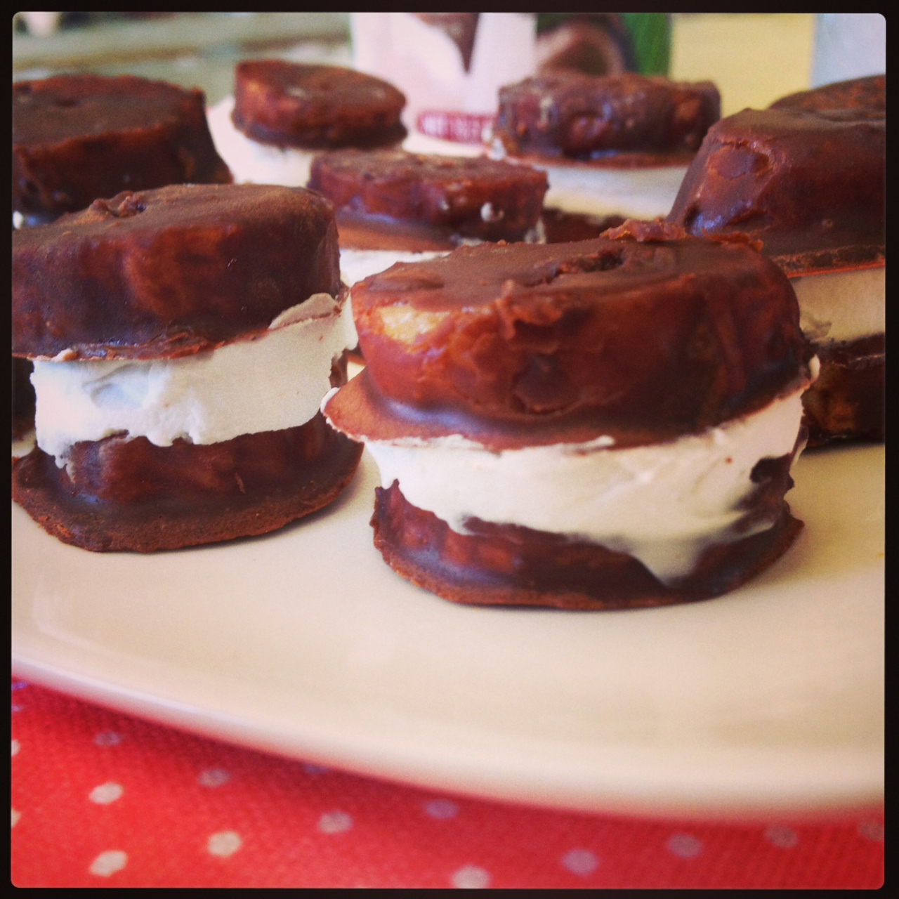 Close-up of Banana Carob "Un-oreos"